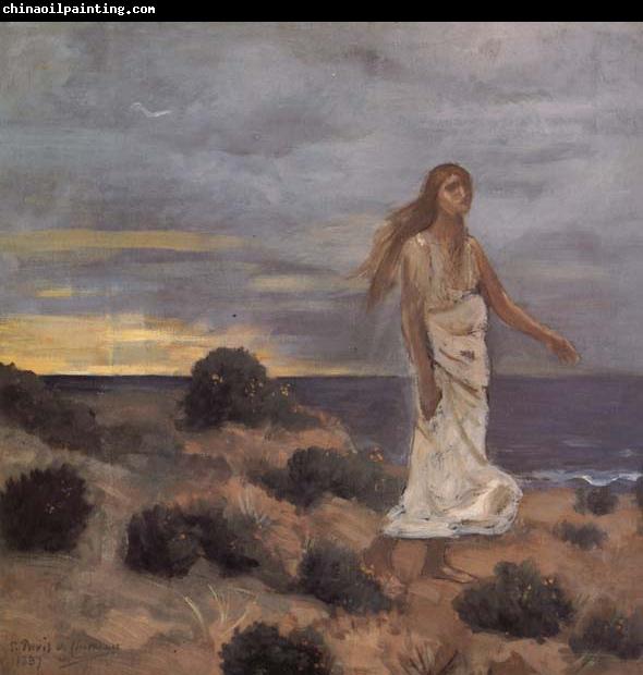 Pierre Puvis de Chavannes Mad Woman at the Edge of the Sea