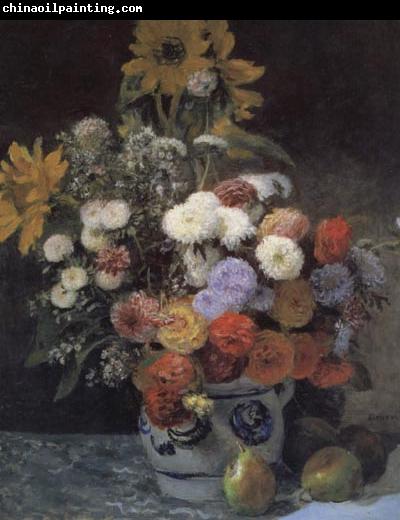 Pierre Renoir Mixed Flowers in an Earthenware Pot