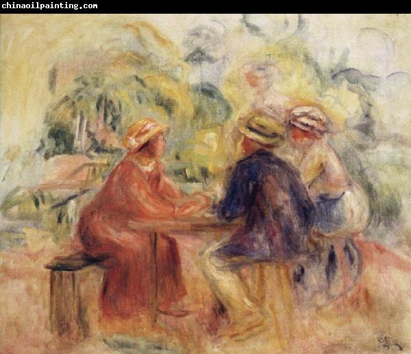 Pierre Renoir Meeting in the Garden