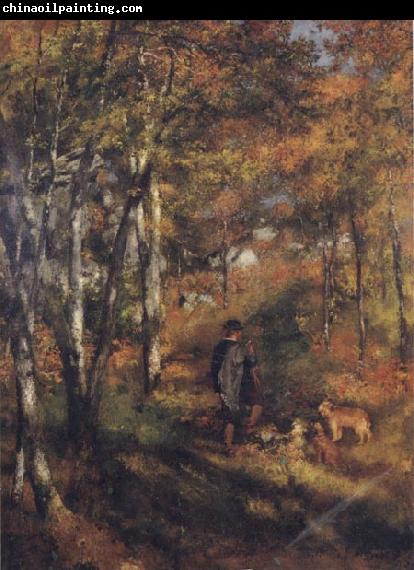 Pierre Renoir The Painter Jules Le Coeur walking his Dogs in the Forest of Fontainebleau