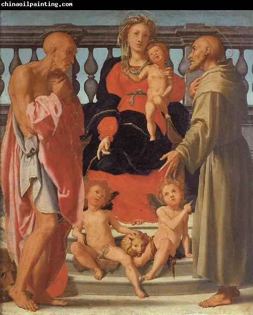 Pontormo Madonna and Child with SS.Jerome and Francis and Two Angels