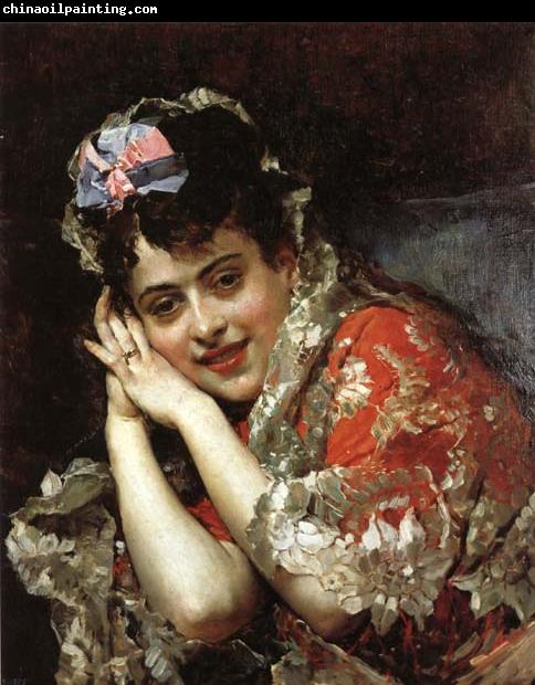 Raimundo de Madrazo y Garreta The Model Aline Masson with a White Mantilla