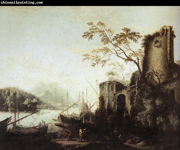 Salvator Rosa Seascape with Towers