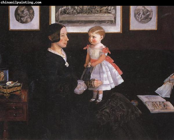 Sir John Everett Millais Mrs James Wyatt Jnr and her Daughter