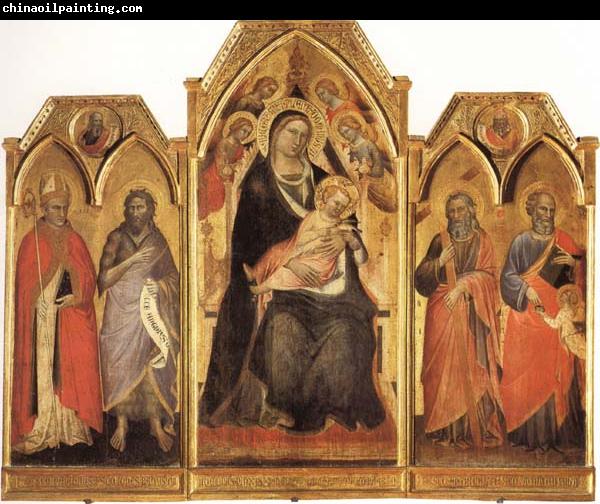 Spinello Aretino Madonna and Child Enthroned with SS.Paulinus,john the Baptist,Andrew,and Matthew