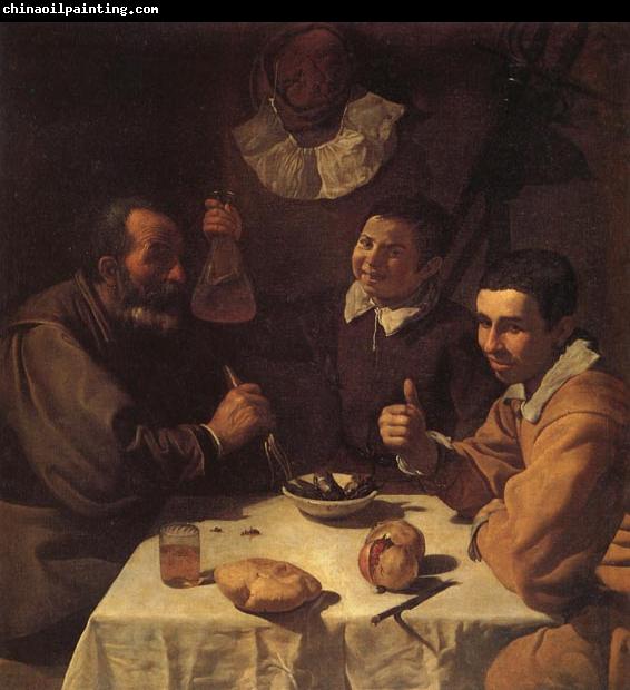 VELAZQUEZ, Diego Rodriguez de Silva y Three Men at a Table