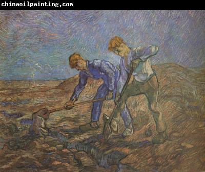 Vincent Van Gogh Two Peasants Digging (nn04)