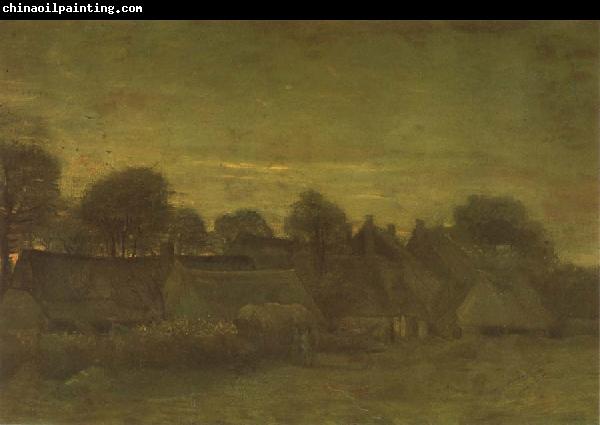 Vincent Van Gogh Village at Sunset (nn04)