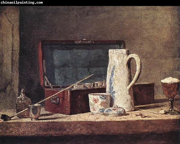 jean-Baptiste-Simeon Chardin Still-Life with Pipe an Jug