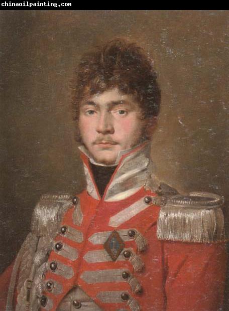 unknow artist Portrait of an officer,half-length,wearing a red coat and the swedish military order of the sword