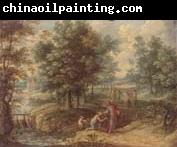 unknow artist Saint anthony abbot in an extensive river landscape