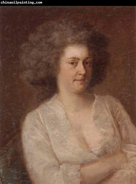 unknow artist Portrait of a lady,half-length,seated,wearing a white dress