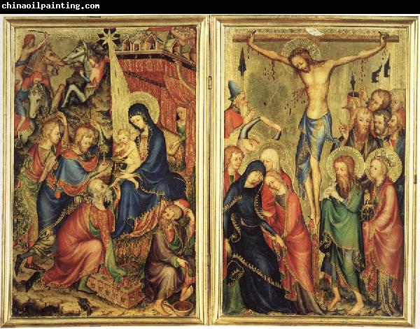 unknow artist The Adoration of the Magi and The Crucifixion