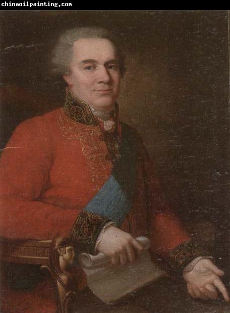 unknow artist Portrait of a nobleman,half-length,seated,wearing a red tunic and the badge,star and sash of the order of the white eagle of poland