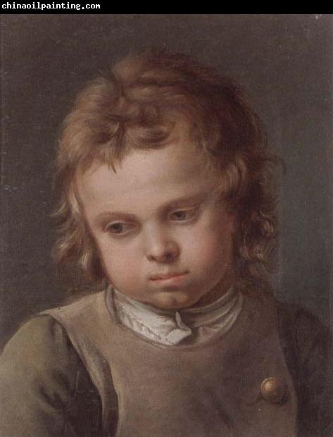 unknow artist Portrait of a young boy,head and shoulders,wearing a grey smock and a green shirt