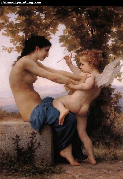 Adolphe William Bouguereau Girl Defending Herself Against Love
