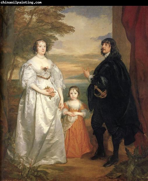 Anthony Van Dyck James,seventh earl of derby,his lady and child