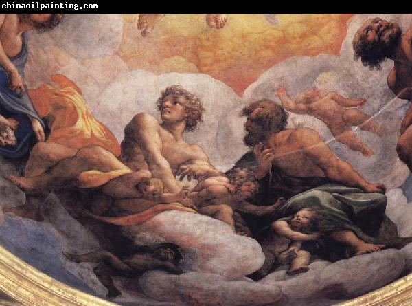 Correggio Details of the cupola with the apostles Philip and Thaddeus,James the Less and Thomas,Andrew and Jomes the Great