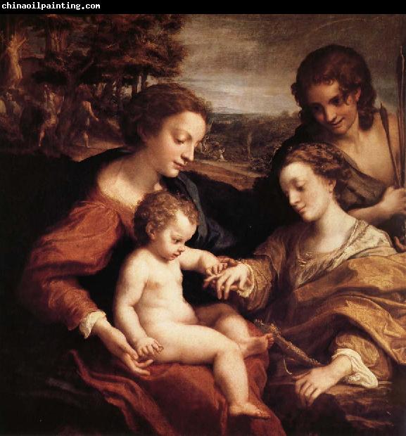 Correggio Le mariage mystique de sainte Catherine d'Alexandrie avec saint Sebastien