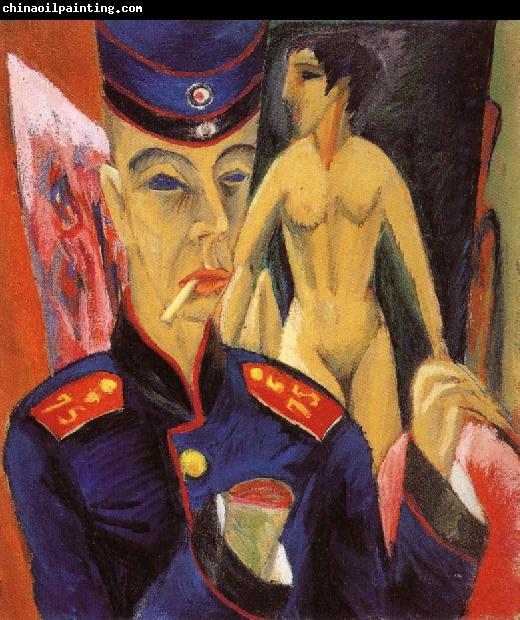 Ernst Ludwig Kirchner Selbstbildnis als Soldat