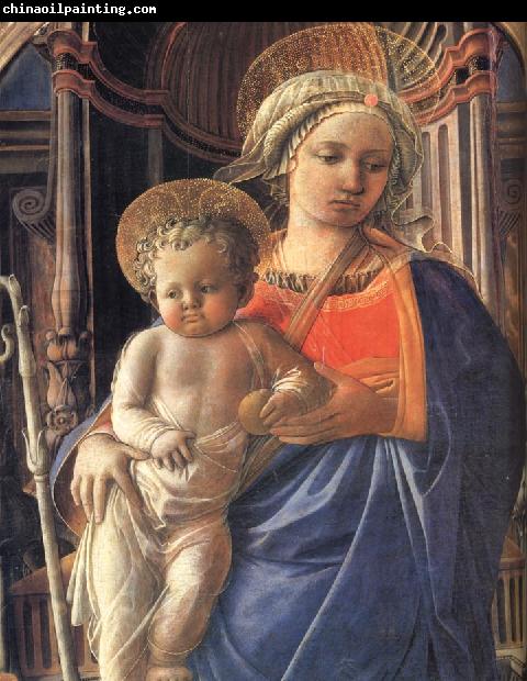 Fra Filippo Lippi Details of Madonna and Child with Angels,St Frediano and St Augustine