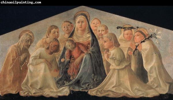 Fra Filippo Lippi Madonna of Humility with Angels and Carmelite Saints