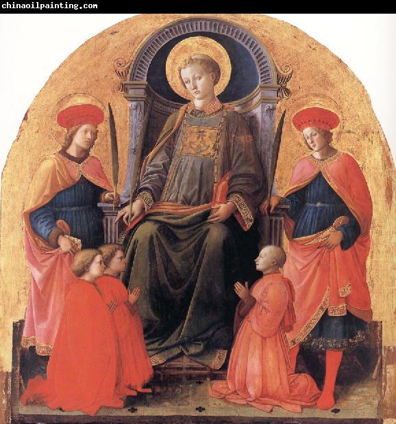 Fra Filippo Lippi St Lawrence Enthroned with Sts Cosmas and Damian,Other Saints and Donors