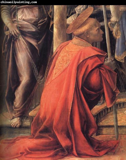 Fra Filippo Lippi Details of Madonna and Child with Angels,St Frediano and St Augustine