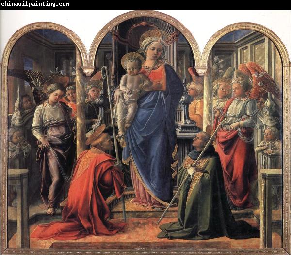 Fra Filippo Lippi Madonna and Child with Angels,St Frediano and St Augustine