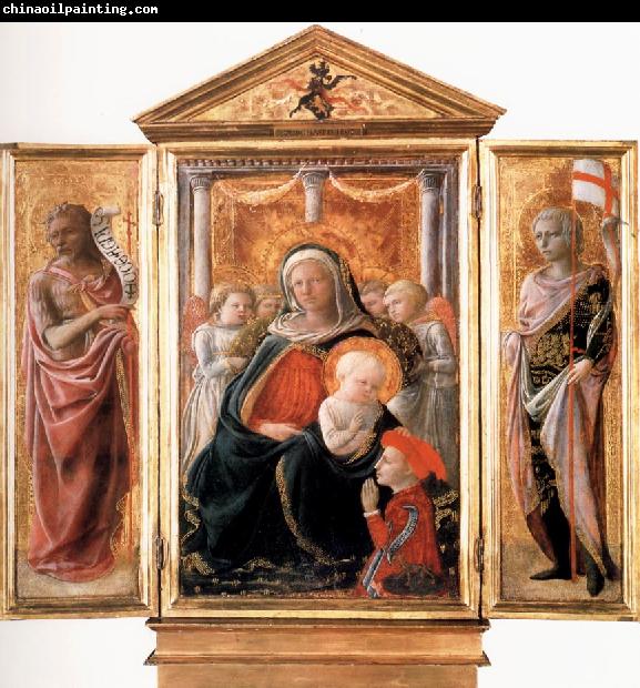 Fra Filippo Lippi Madonna of Humility with Angels and Donor,St john the Baptist,St Ansanus Cambridge,Fitzwilliam Museum.