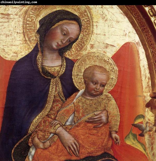 Gentile da  Fabriano Details of Madonna and child,with sts.lawrence and julian