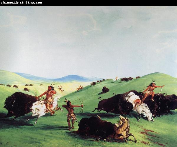 George Catlin Buffalo Chase on the Upper Missouri