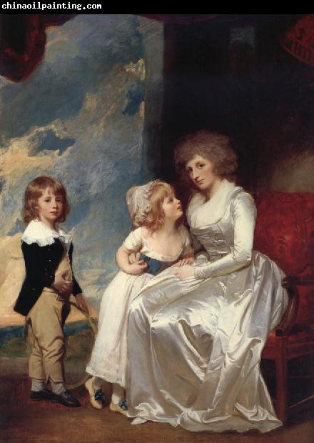 George Romney The Countess of warwick and her children