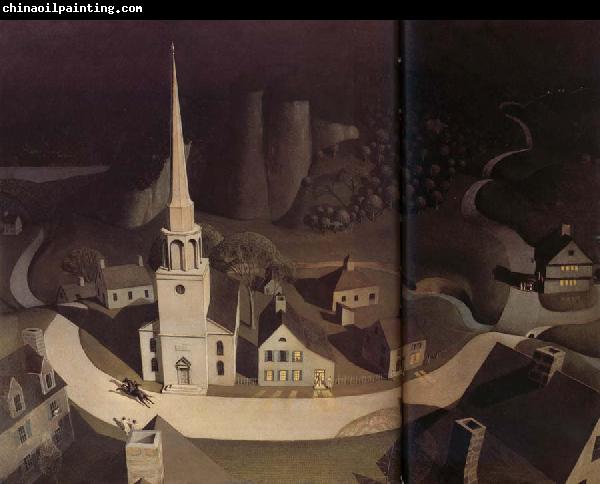 Grant Wood La chevauchee nocturne de paul Revere