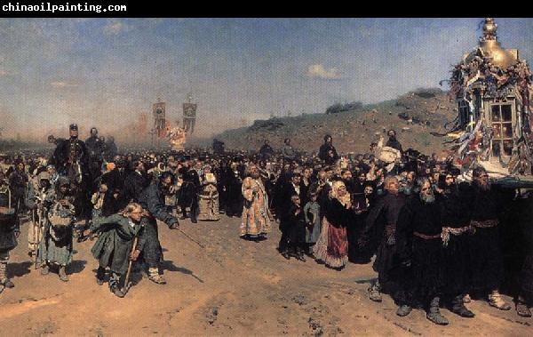 Ilya Repin A Religious Procession in kursk province