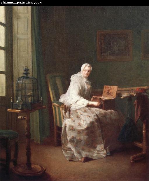 Jean Baptiste Simeon Chardin Lady with a bird-organ