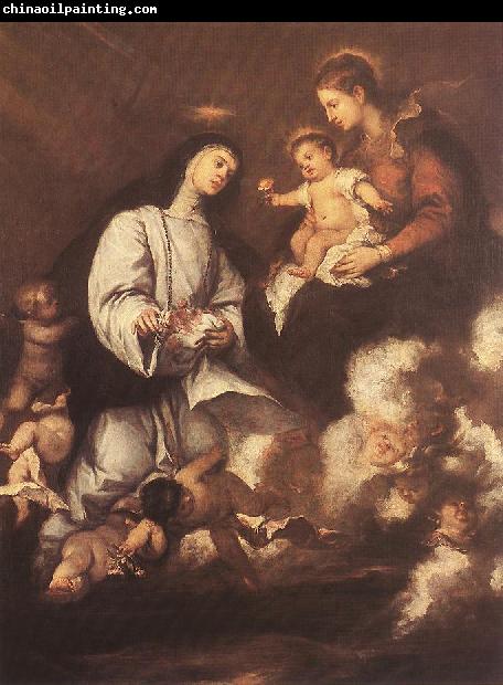 Jose Antolinez St Rose of Lima before the Madonna