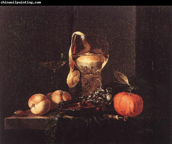 KALF, Willem Still-Life with Silver Bowl, Glasses, and Fruit