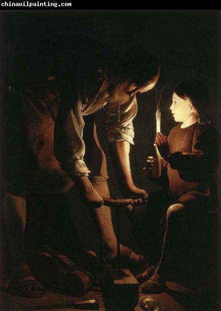 LA TOUR, Georges de Christ with Saint Joseph in the Carpenter's Shop