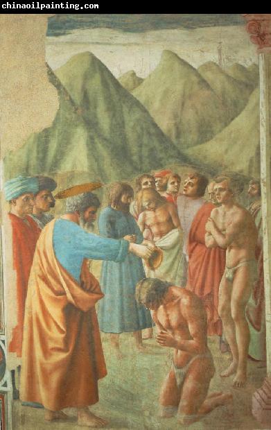 MASACCIO The Baptism of the Neophytes