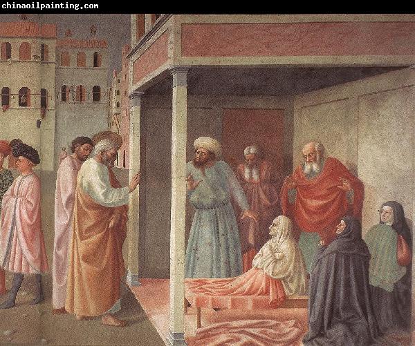 MASOLINO da Panicale Healing of the Cripple and Raising of Tabatha