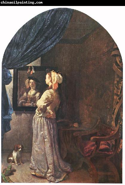 MIERIS, Frans van, the Elder Woman before the Mirror