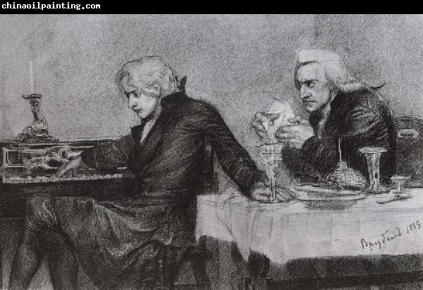 Mikhail Vrubel Salieri Pouring Poison Into Mozart's Glass