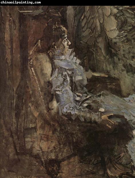 Mikhail Vrubel Lady in a Vilet dress,Portrait of the singer nadezhda zabela-Vrubel