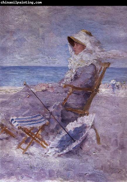 Nicolae Grigorescu On the Sea Shore or Woman on the Sea Shore