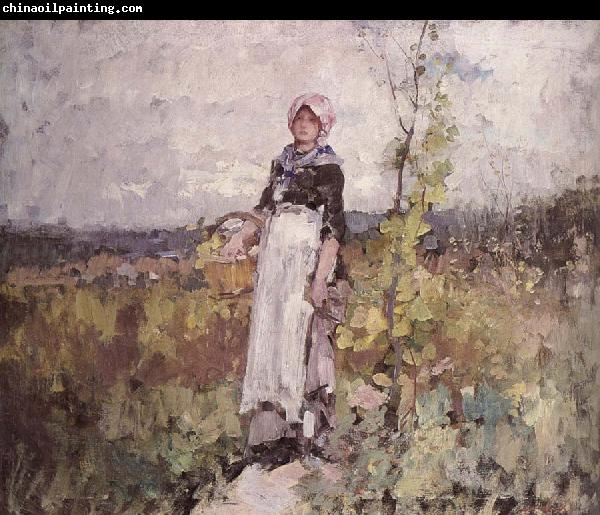 Nicolae Grigorescu French peasant Woman in the Vineyard