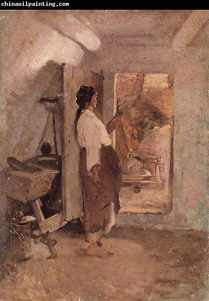 Nicolae Grigorescu Old Woman Sewing