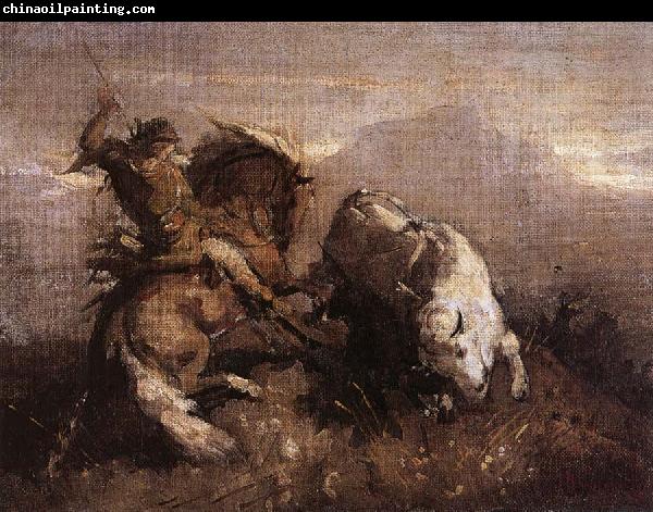 Nicolae Grigorescu Dragos Fighting the Bison