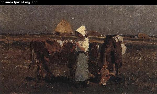 Nicolae Grigorescu Peasant Watching her Cows at Barbizon