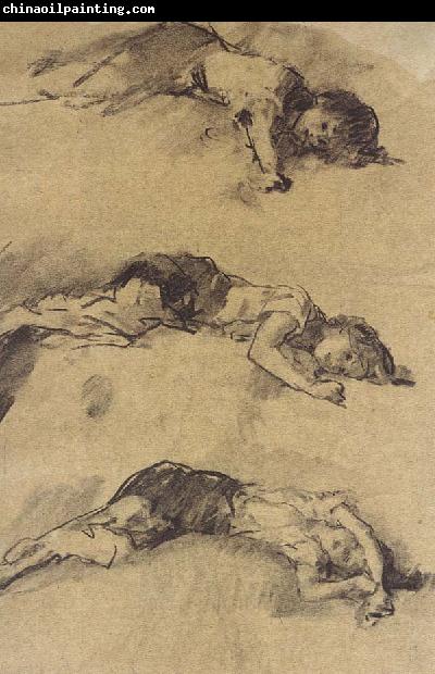 Nicolae Grigorescu Three Studies for Sleeping Young Woman